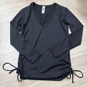Go Couture Black V-Neck Long Sleeve Top